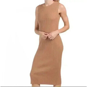 *Rachel Zoe Mocha Brown Ribbed MIDI Dress Size M